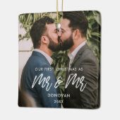 私たちモダンの初めてのクリスマスは写真とMr. セラミックオーナメント (左)