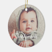 私たちモダンの初めてのクリスマスは祖父母 セラミックオーナメント (左)