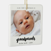 私たちモダンの初めてのクリスマスを祖父母として写真 セラミックオーナメント (右)