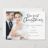 私たちモダンの初めてのクリスマスミセス・フォト シーズンカード (正面)