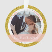 私たちモダンの初めてのクリスマスMr.とMrs.2の写真 オーナメント (正面)