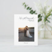 私たちモダンの得結婚したシンプル驚きの写真 ポストカード (スタンド正面)
