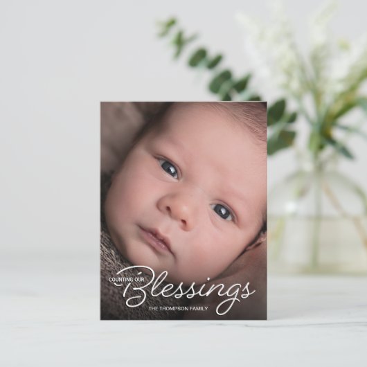 私たちモダンの恵みベビー写真を数え生まれたばかりのる 案内ポストカード (スタンド正面)