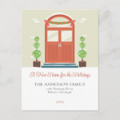 私たちモダンの新しいホームホリデームービングアナウンスメント シーズンポストカード (正面)