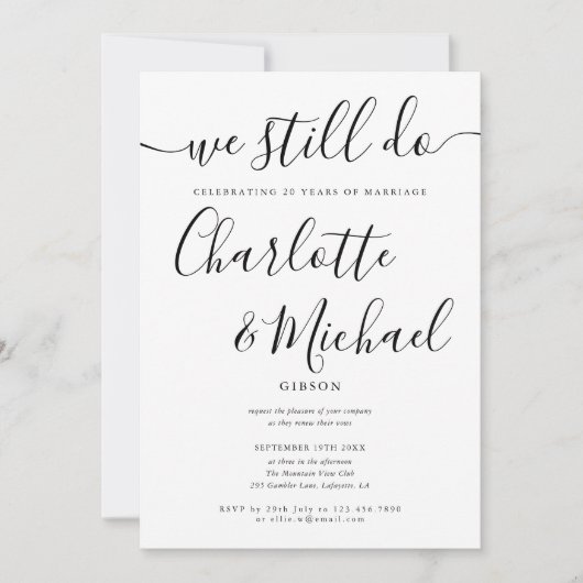 私たちモダンはまだ誓約更新記念日のスクリプトを行っている 招待状 (正面)