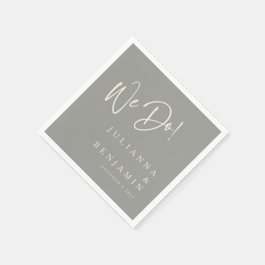 私たちモダンはカスタムエレガントウェディンググレー スタンダードカクテルナプキン (角)