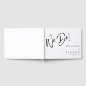 私たちモダンはカスタムエレガントウェディングブラック文字 ゲストブック (全面)