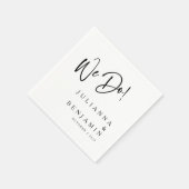 私たちモダンはカスタムエレガントウェディングホワイトブラック スタンダードカクテルナプキン (角)