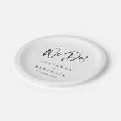 私たちモダンはカスタムエレガントウェディングホワイトブラック ペーパープレート (アングル)