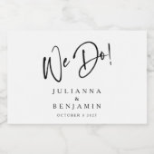 私たちモダンはカスタムエレガントウェディングホワイト スパークリングワインラベル (シングルラベル)