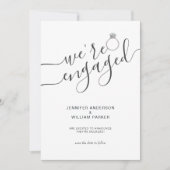 私たちモダンはカップルの婚約した写真婚約 案内状 (正面)