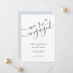 私たちモダンはカップルの婚約した写真婚約 案内状