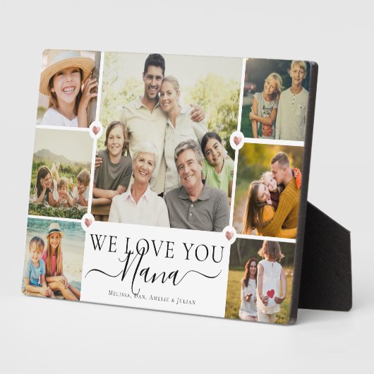 私たちモダンはナナ家族の写真コラージュを愛している フォトプラーク (側面)
