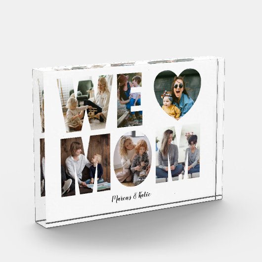 私たちモダンはママのための写真コラージュのギフトが大好き フォトブロック (左)