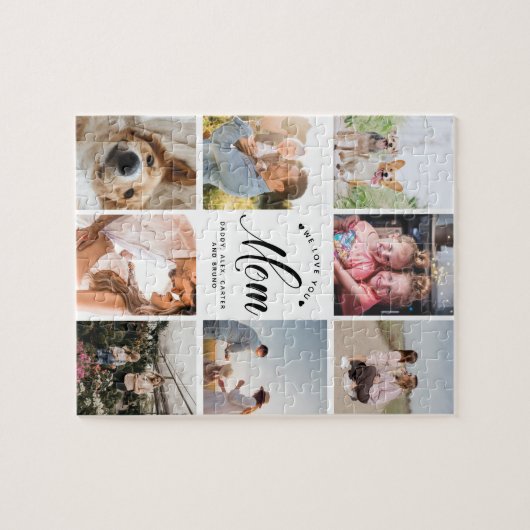 私たちモダンはママの写真パーソナライズされたコラージュ ジグソーパズル (横)