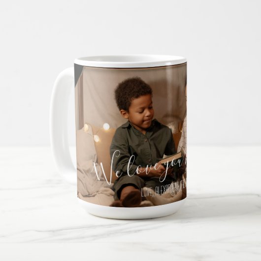 私たちモダンはママの写真マグあなたを愛している コーヒーマグカップ (正面左)