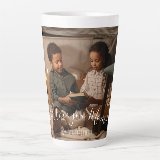 私たちモダンはママを愛する写真ラテマグ カフェラテマグ (正面)