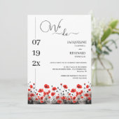 私たちモダンはミニマルフローラ写真を結婚行う 招待状 (スタンド正面)