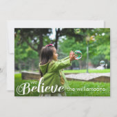 私たちモダンは信じクリスマスの魔法の休日の写真 シーズンカード (正面)