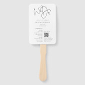 私たちモダンは共有写真QRコード結婚式 プログラム ハンドファン (正面)