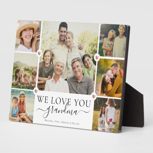 私たちモダンは愛おばあちゃん家族の写真コラージュ フォトプラーク (側面)