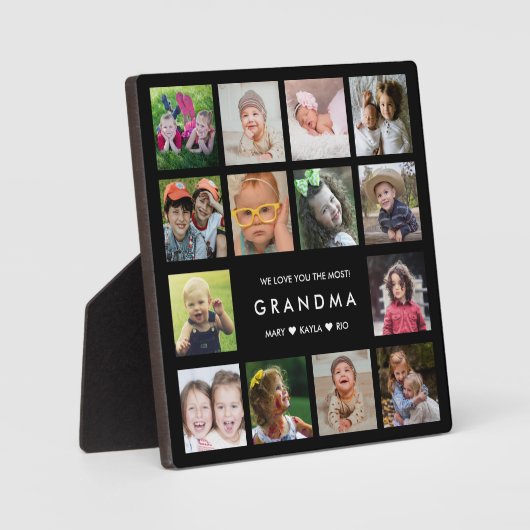 私たちモダンは愛おばあちゃん14フォトコラージブラック フォトプラーク (正面)