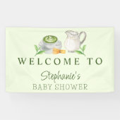 私たちモダンは愛してので、抹茶グリーンティー赤ちゃんシャワー 横断幕 (横)