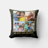 私たちモダンは愛のおじいちゃん写真コラージュ クッション (正面)