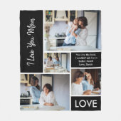 私たちモダンは黒い写真コラージュを愛している フリースブランケット (正面)