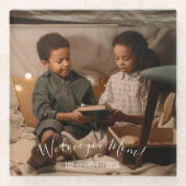 私たちモダンは、ママのフォトグラスコースター愛 ガラスコースター (正面)