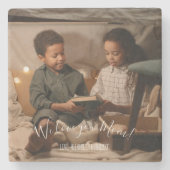 私たちモダンは、ママの写真の石コースター愛 ストーンコースター (正面)