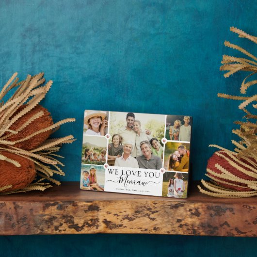 私たちモダンはMemaw家族の写真コラージュを愛している フォトプラーク (側面)