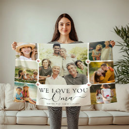 私たちモダンはYou Oma Family写真コラージュを愛している フリースブランケット