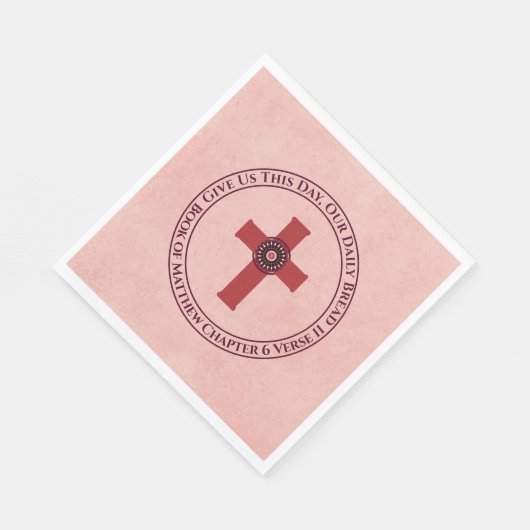 私たち与えこの日バイブル聖句クロステラコッタ スタンダードランチョンナプキン (角)