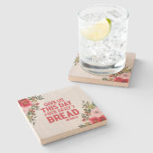 私たち与えの今日の毎日のパンの石コースター ストーンコースター (横)