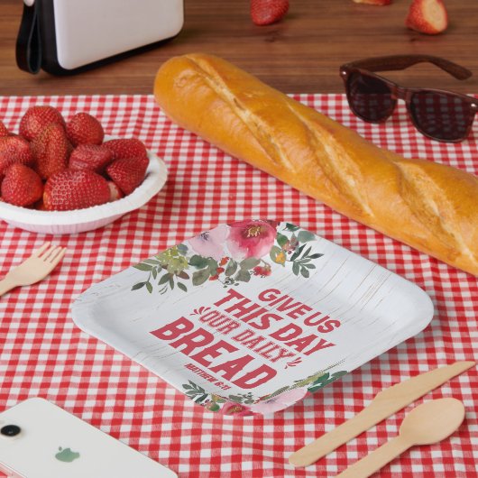 私たち与えの今日は私たちの毎日のパン紙プレート ペーパープレート (ピクニック)