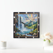 私たち与えの希望と強さを信じなさい。ローマ15:13 スクエア壁時計 (ホーム)