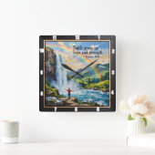 私たち与えの希望と強さを信じなさい。ローマ15:13 スクエア壁時計 (ホーム)