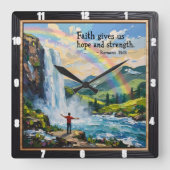 私たち与えの希望と強さを信じなさい。ローマ15:13 スクエア壁時計 (正面)