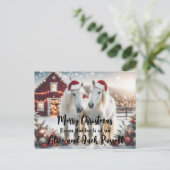 私たち二人からのメリークリスマス 白馬 ポストカード (スタンド正面)