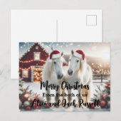 私たち二人からのメリークリスマス 白馬 ポストカード (正面/裏面)