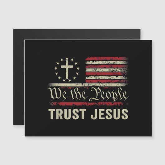 私たち人々はイエスを信頼 – アメリカ国旗クリスチャンのパット (正面/裏面)