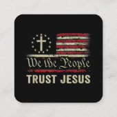 私たち人々はイエスを信頼 – アメリカ国旗クリスチャンのパット スクエア名刺 (裏面)