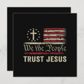 私たち人々はイエスを信頼 – アメリカ国旗クリスチャンのパット セーブザデート (正面/裏面)