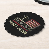 私たち人々はイエスを信頼 – アメリカ国旗クリスチャンのパット ペーパーコースター (アングル)