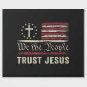 私たち人々はイエスを信頼 – アメリカ国旗クリスチャンのパット ラッピングペーパー (フラット)