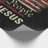 私たち人々はイエスを信頼 – アメリカ国旗クリスチャンのパット ラッピングペーパー (角)