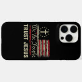 私たち人々はイエスを信頼 – アメリカ国旗クリスチャンのパット Case-Mate iPhoneケース (裏面 (横))