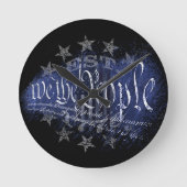 私たち人民ヴィンテージ13星とアメリカ国旗 ラウンド壁時計 (正面)