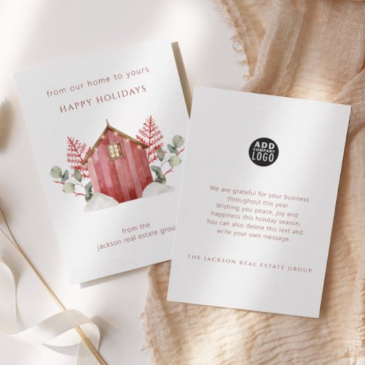 私たち企業のの家からあなたのホリデーカードへのロゴ 招待状